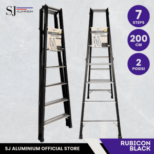 Tangga Lipat Aluminium Jumbo Ukuran 2 Meter Tipe Rubicon - Black