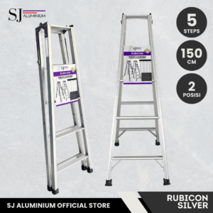 Tangga Lipat Aluminium Jumbo Ukuran 1,5 Meter Tipe Rubicon - Silver