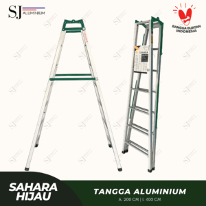 Tangga Lipat Aluminium Ukuran 2 Meter Tipe Sahara - Hijau